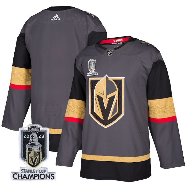 Men's Vegas Golden Knights Blank Gray 2023 Stanley Cup Champions Stitched Jersey